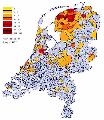 Geografische spreiding Hiemstra in Nederland