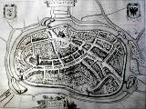 Plattegrond Bolsward in de tijd van Gysbert Japicx en Jacobb Gysbert Holckema