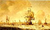 Vlieland met molen en vuurboet geschilderd door H Rietschoof 1687 1746