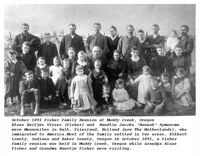 Visser Reunion 1891 at Muddy Creek Oregeon